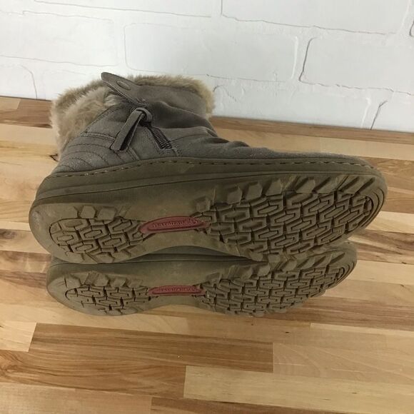 Baretraps suede faux fur ankle winter boots tan beige - Picture 10 of 16